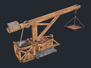 PBR 次世代 古代木制吊车 中世纪起吊机 货运起吊机 古代起吊机