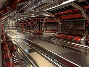 未来世界 科技世界 外星人 外星空间 宇宙飞船 飞行汽车库 隧道 未来隧道