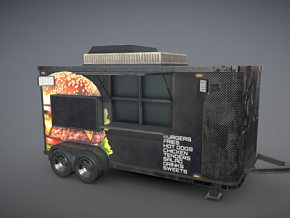 食品卡车 写实 现代 卡车 车辆 拖车