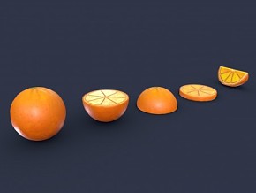卡通水果 橙子 橘子 桔子 PBR材质 水果