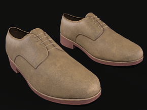 低帮皮鞋 男士皮鞋 鞋子 PBR材质 棕色皮鞋 次世代 皮鞋