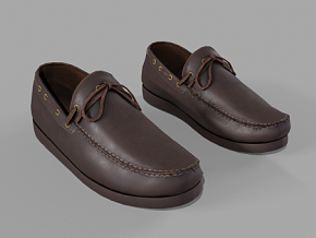 男士皮鞋 鞋子 PBR材质 棕色皮鞋 次世代 皮鞋 低帮皮鞋