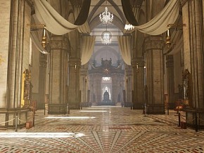 UE4/UE5 佛罗伦萨大教堂 室内场景 祷告圣地 古代场景