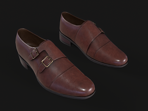 皮鞋 低帮皮鞋 男士皮鞋 鞋子 PBR材质 棕色皮鞋 次世代