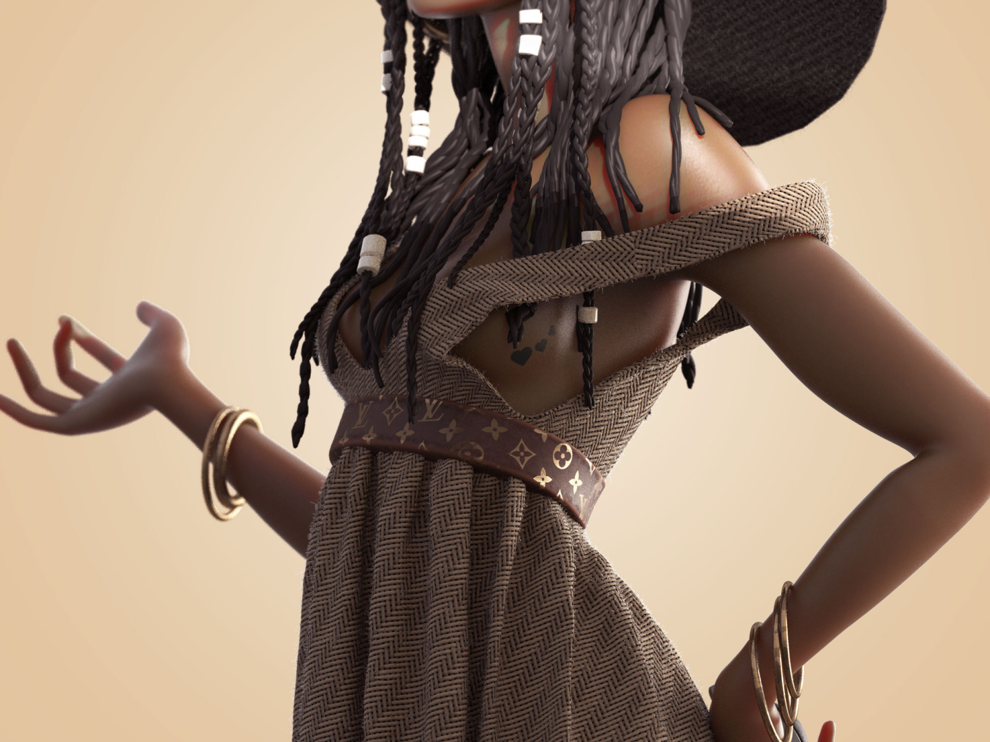 非洲女性风格化角色人物设计作品